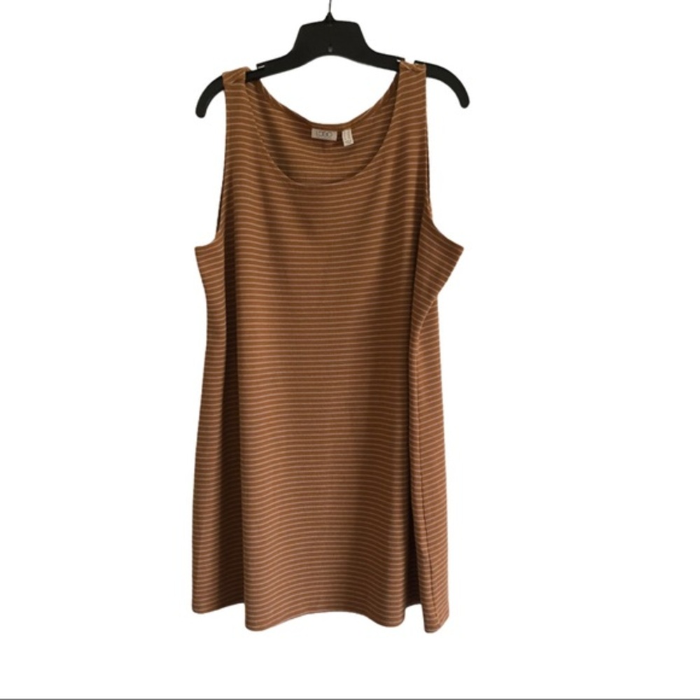 LOGO STRIPED RIBBED TANK DRESS 2X